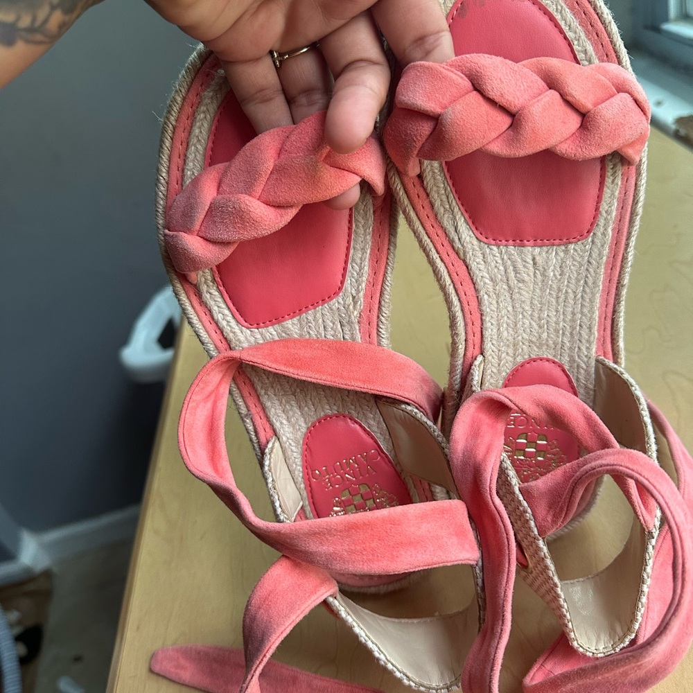Vince Camuto Pink Braided Espadrille Sandals